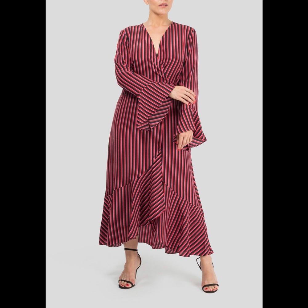 Rixo + Laura Jackson Luna Striped Midi Dress